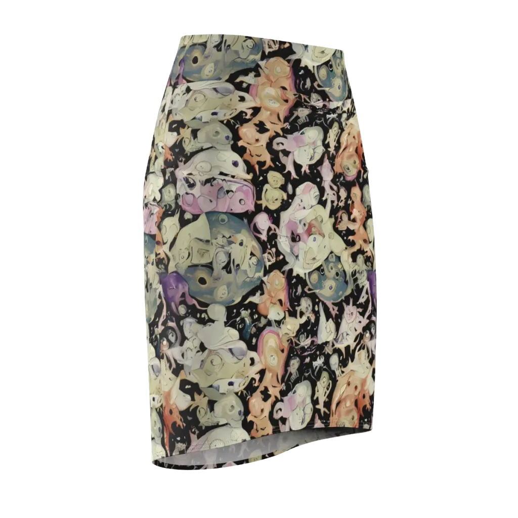 Dream Frog Parade on Pencil Skirt — Front Side