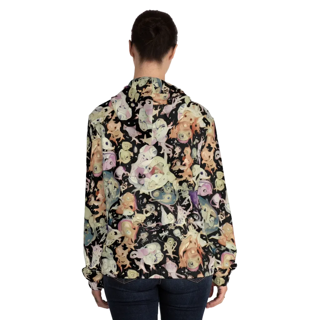 Dream Frog Parade on Women's Full-Zip Hoodie — Back On Person