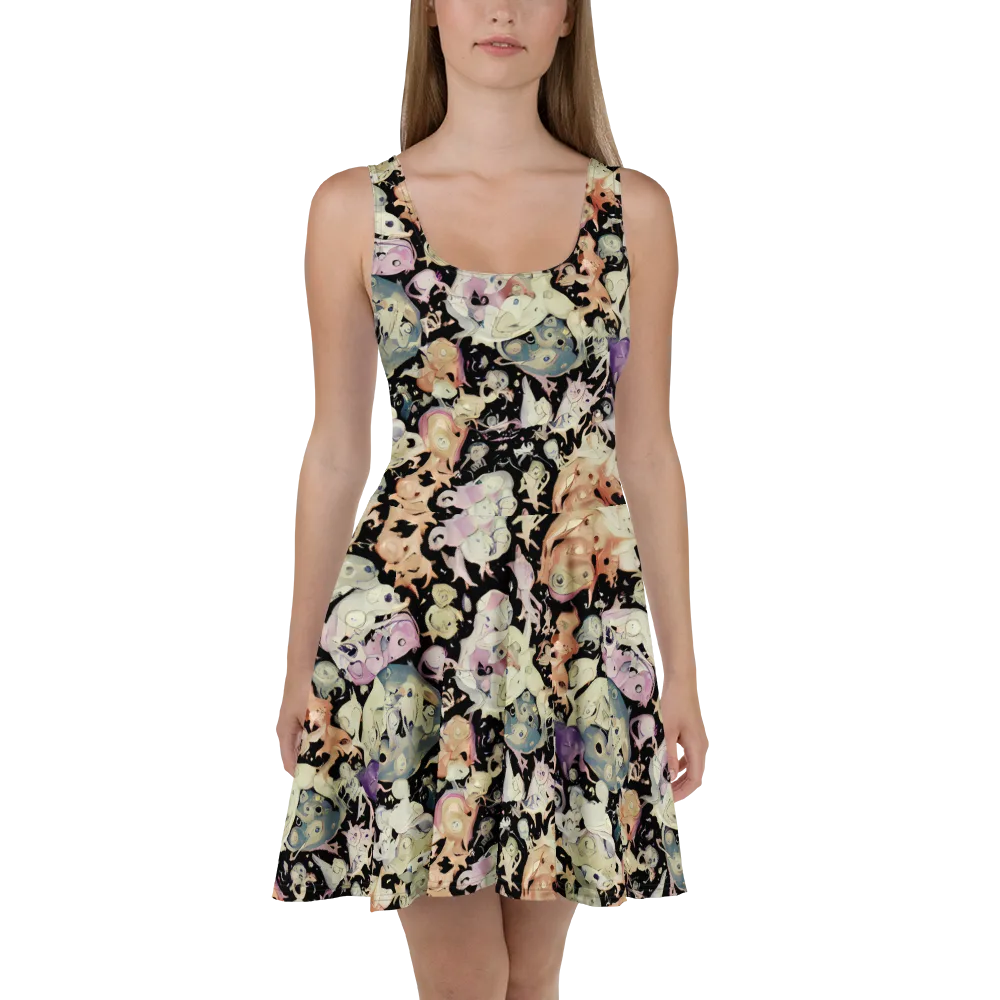 Dream Frog Parade on Skater Dress — Front