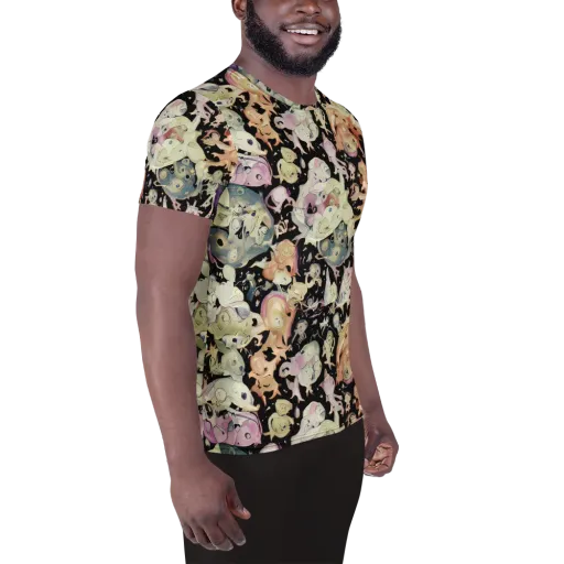 Dream Frog Parade on a Men's Athletic T-Shirt