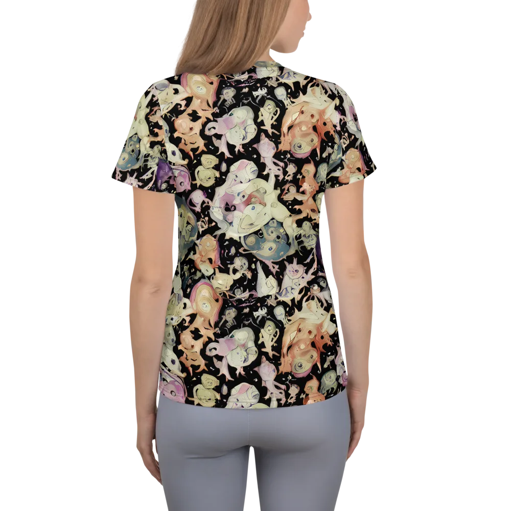 Dream Frog Parade on Women's Athletic T-Shirt — Back