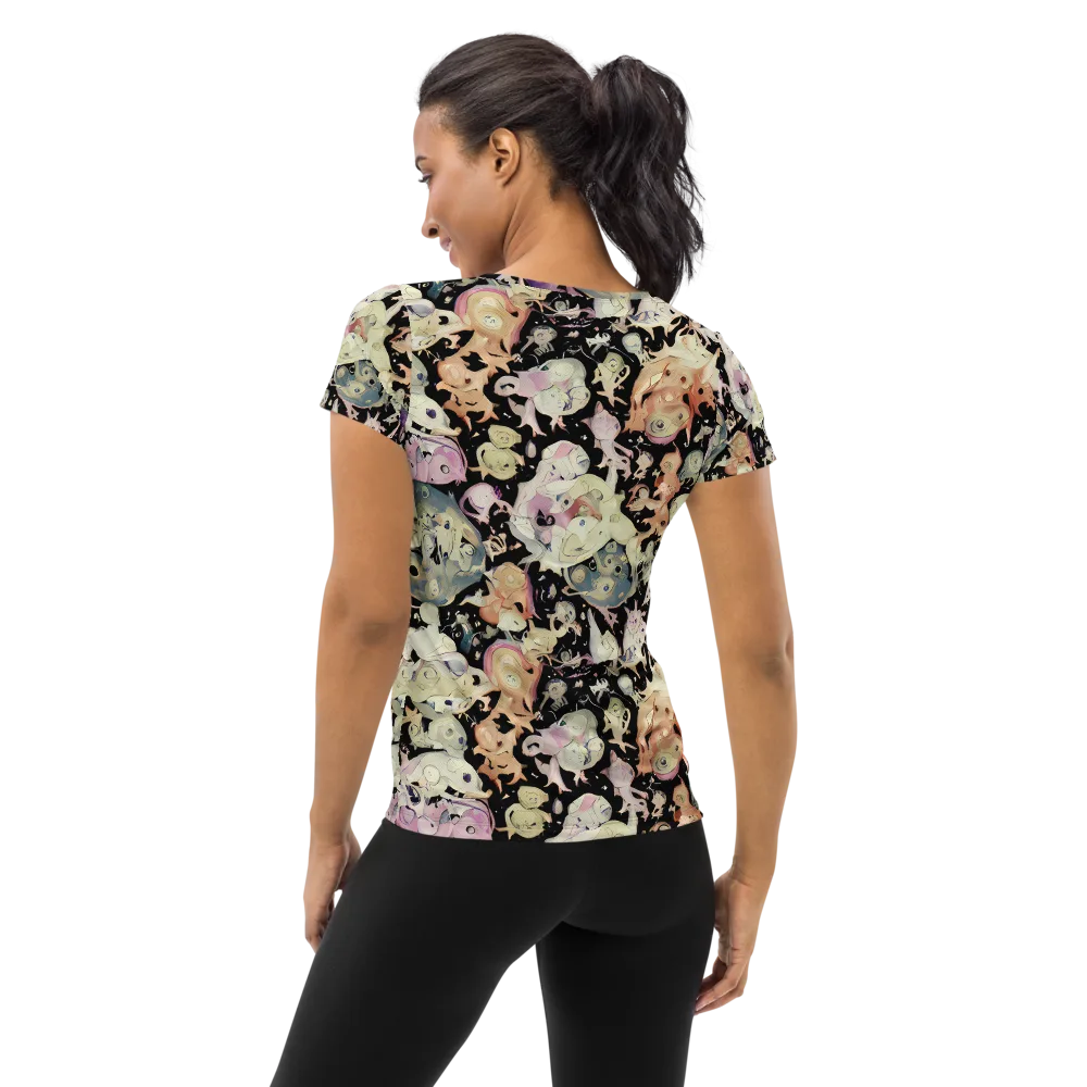 Dream Frog Parade on Women's Athletic T-Shirt — Back