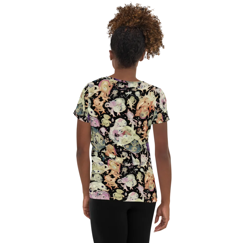 Dream Frog Parade on Women's Athletic T-Shirt — Back