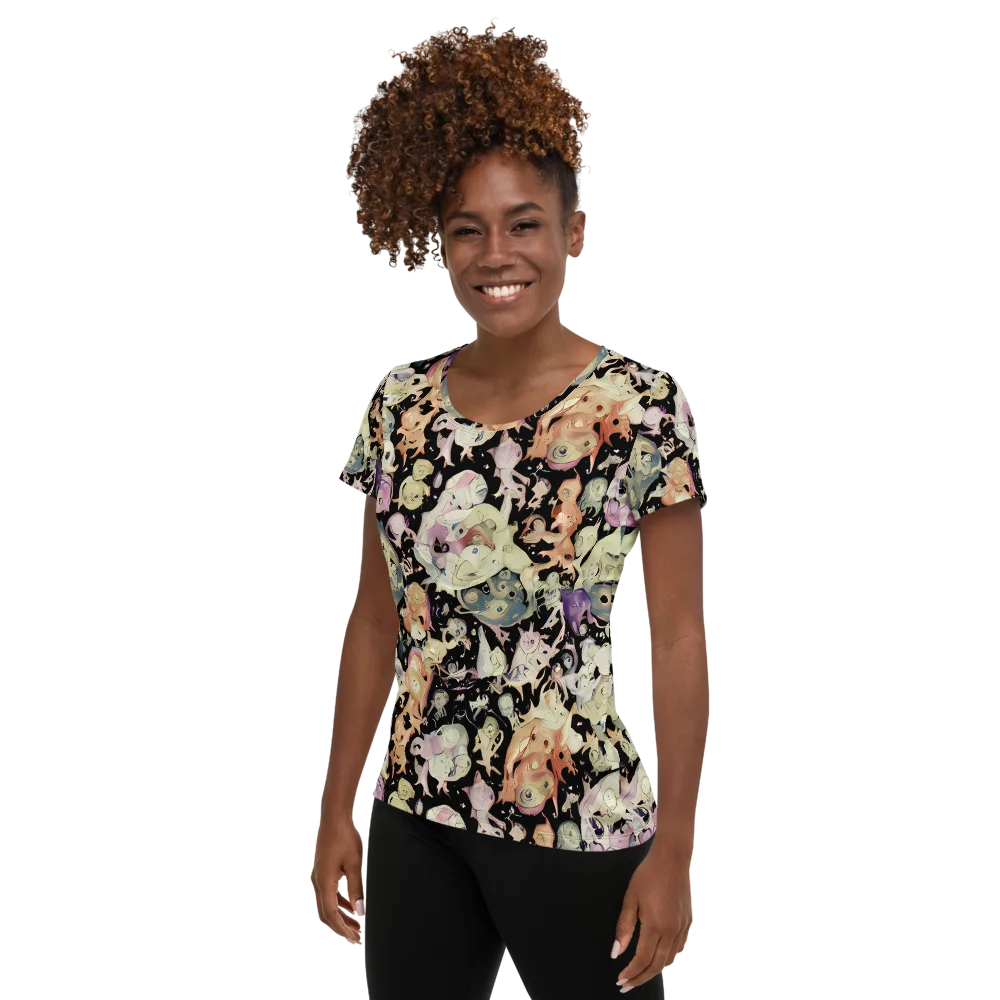 Dream Frog Parade on Women's Athletic T-Shirt — Left