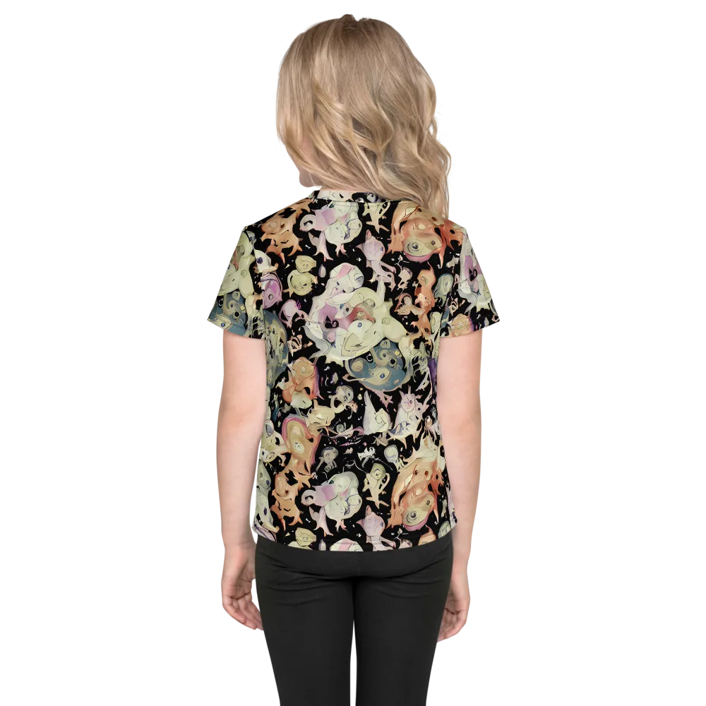 Dream Frog Parade on Kids Crew Neck T-Shirt — Back