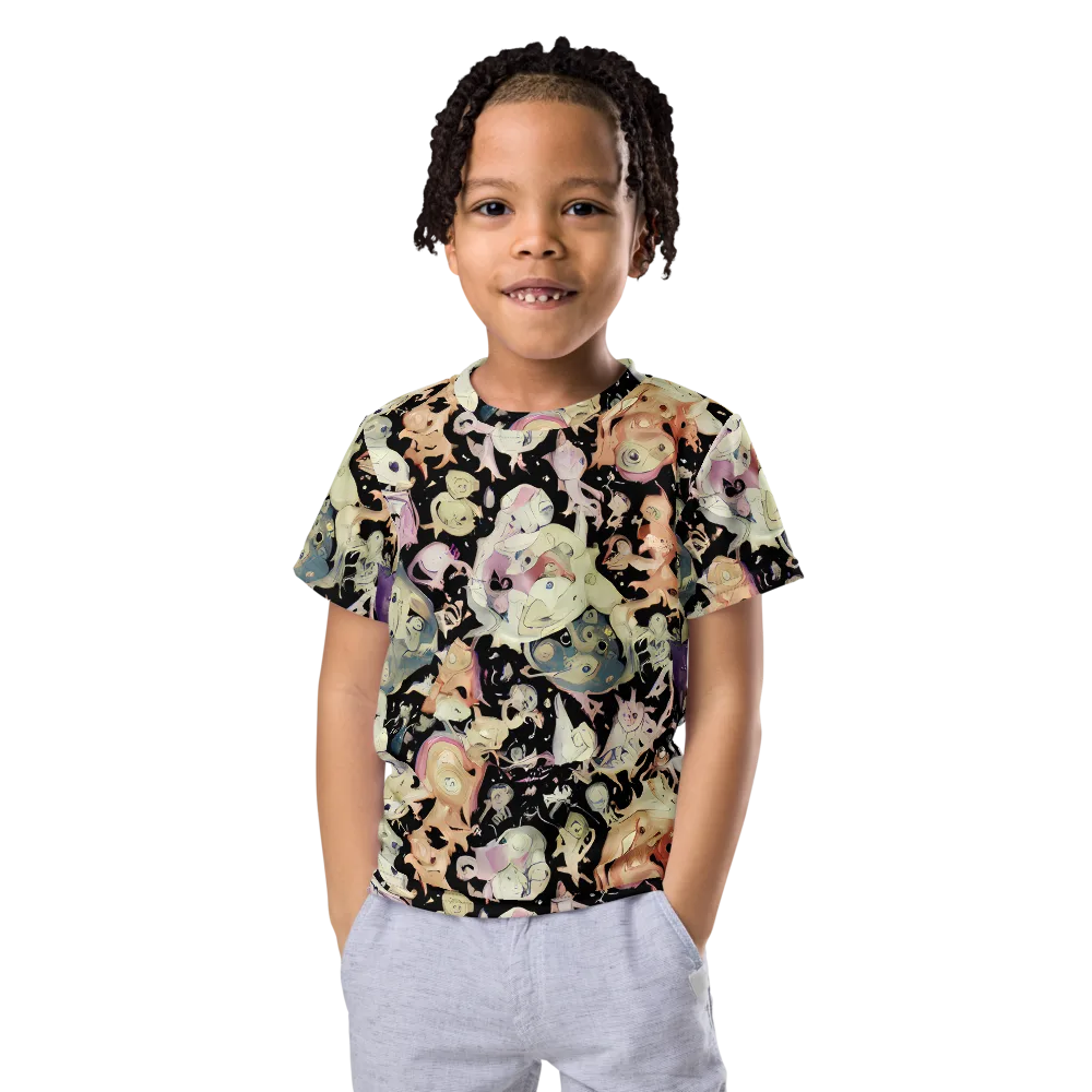 Dream Frog Parade on Kids Crew Neck T-Shirt — Front