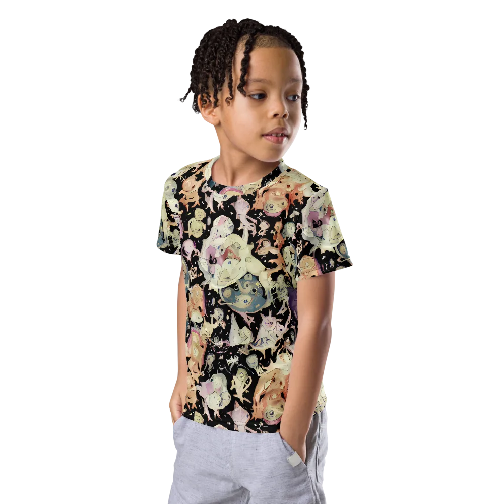 Dream Frog Parade on Kids Crew Neck T-Shirt — Left Front