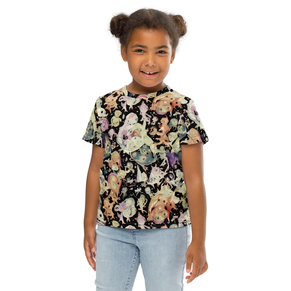 Dream Frog Parade on Kids Crew Neck T-Shirt — Front
