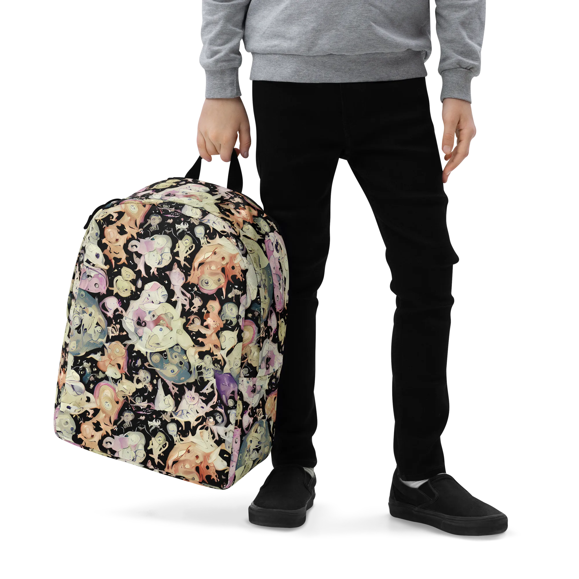 Dream Frog Parade on Minimalist Backpack — Zoomed-in