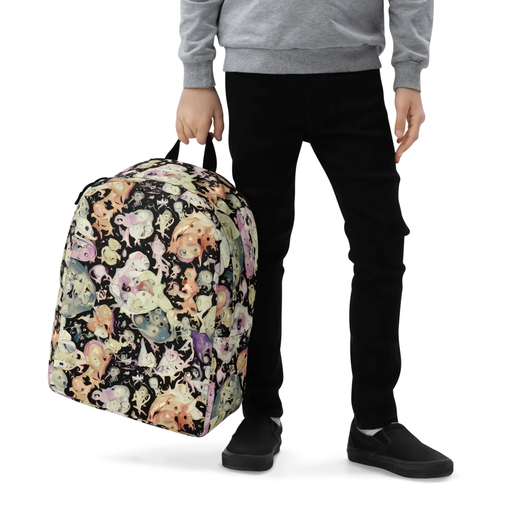Dream Frog Parade on Minimalist Backpack — Zoomed-in