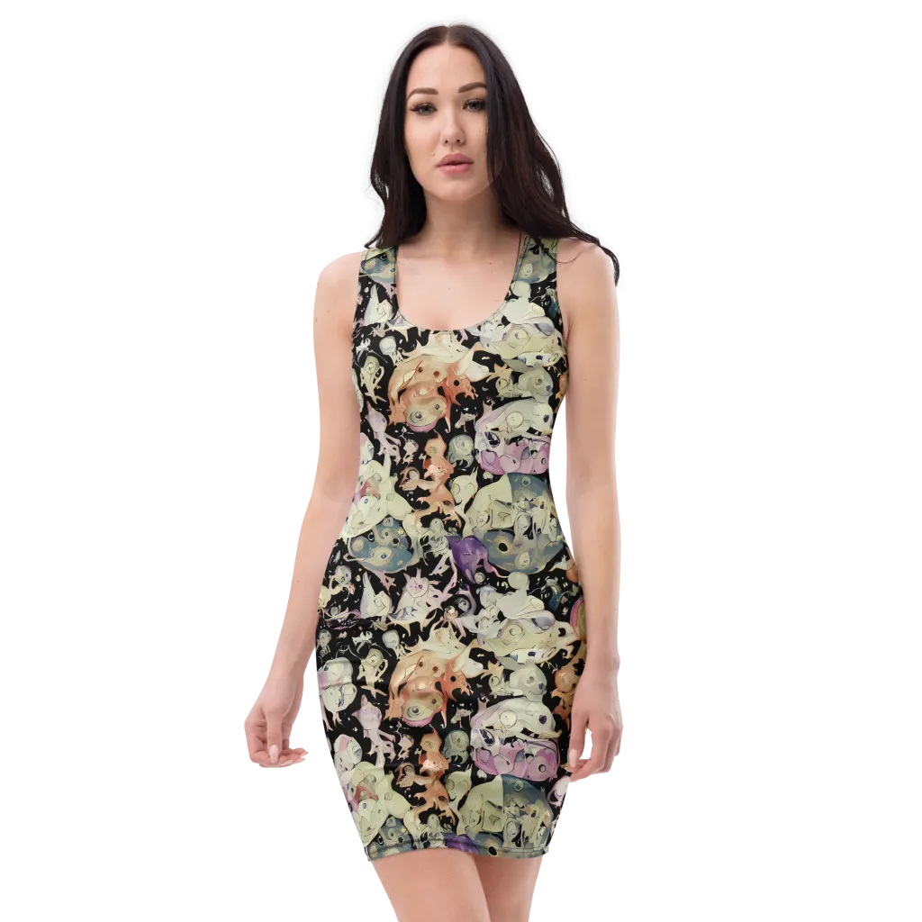 Dream Frog Parade on Bodycon Dress — Front