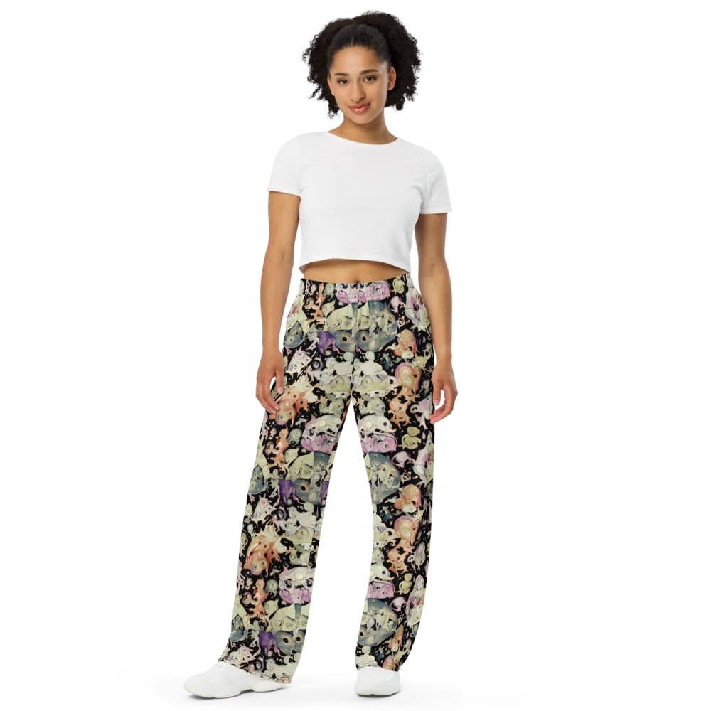 Dream Frog Parade on Wide-Leg Pants — Front