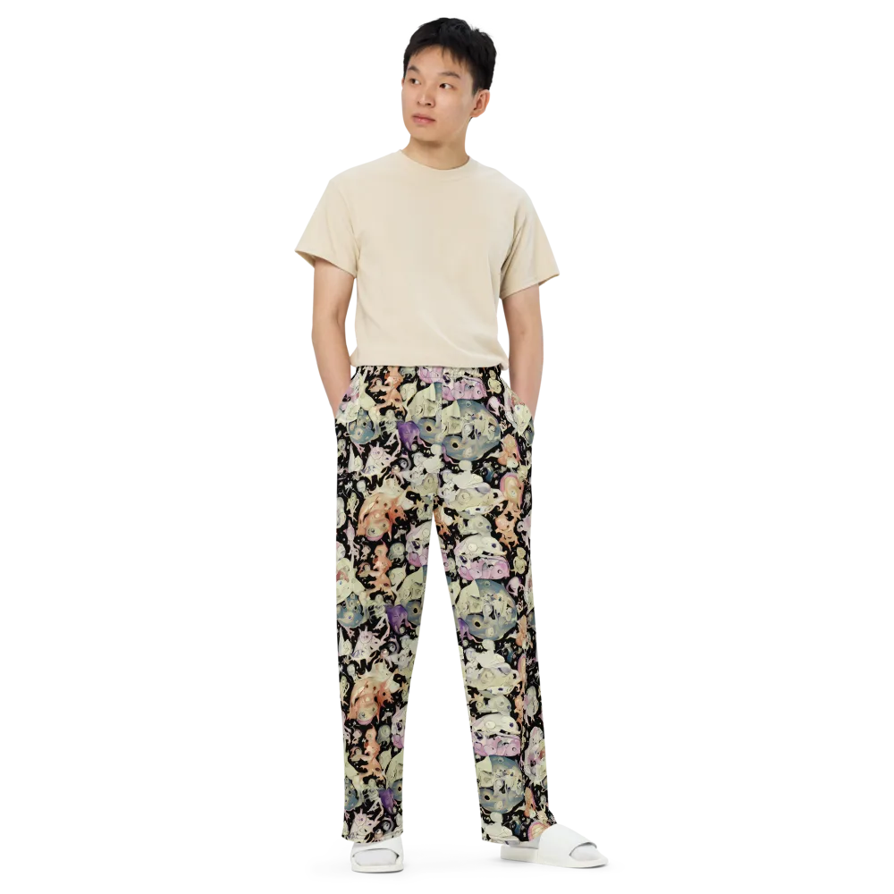 Dream Frog Parade on Wide-Leg Pants — Front