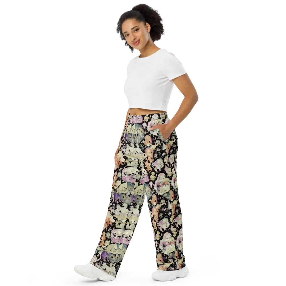Dream Frog Parade on Wide-Leg Pants — Left Front
