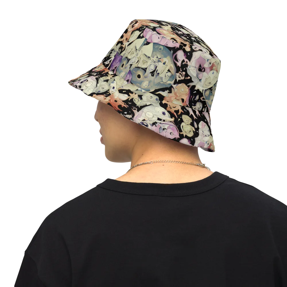 Dream Frog Parade on Reversible Bucket Hat — Back Inside