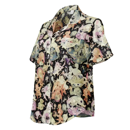 Dream Frog Parade on a Women's Short Sleeve Pajama Top
