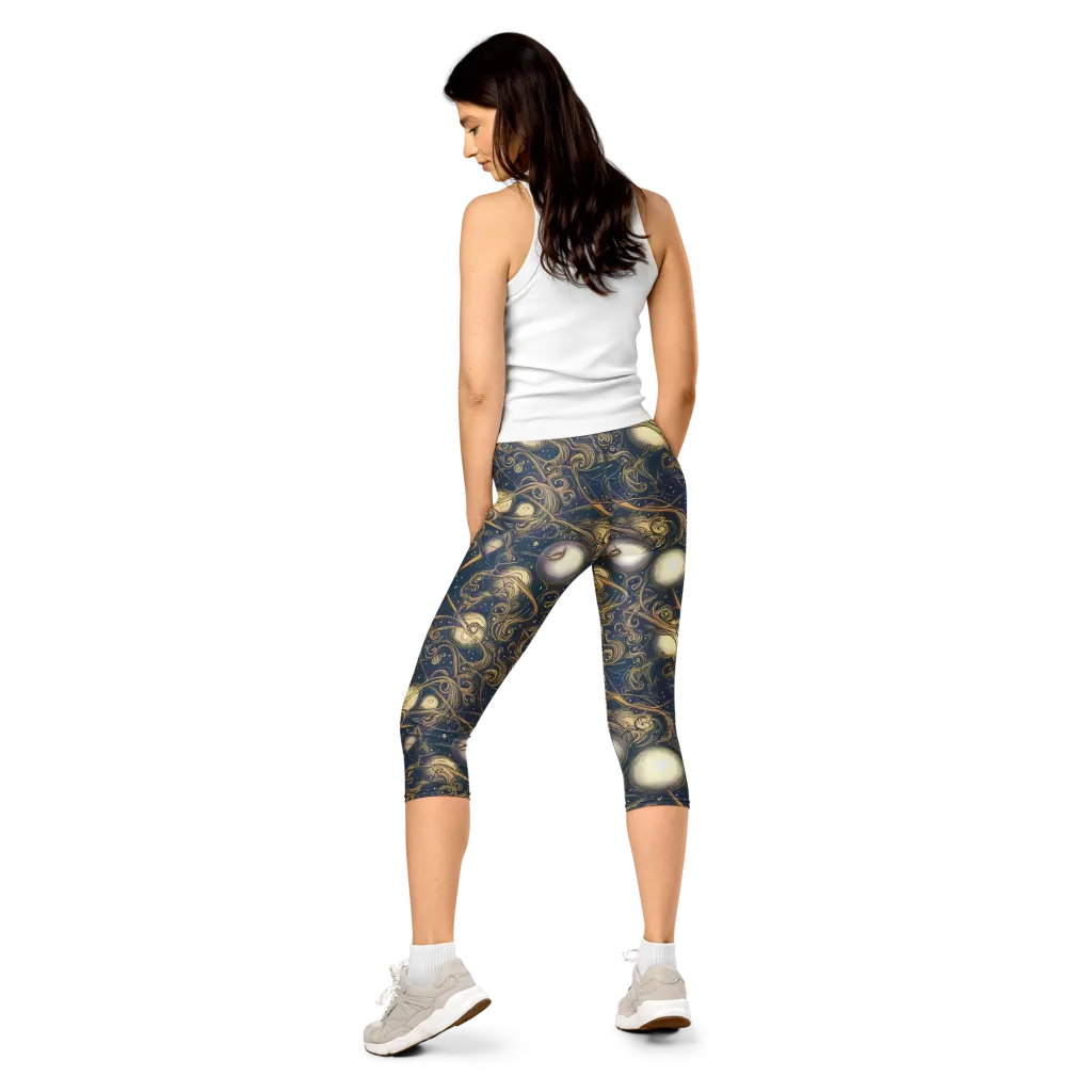 Orbital Baroque on Capri Leggings — Back