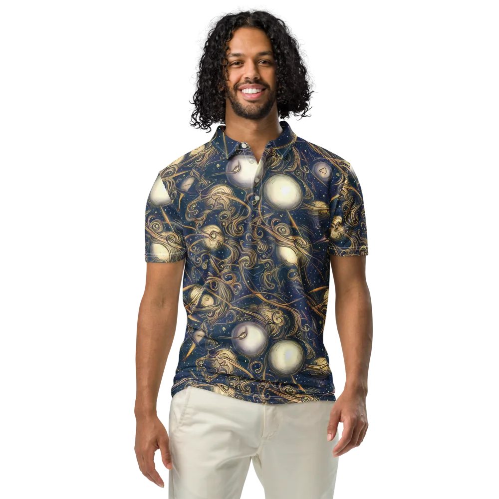 Orbital Baroque on Men's Slim Fit Polo Shirt — Front