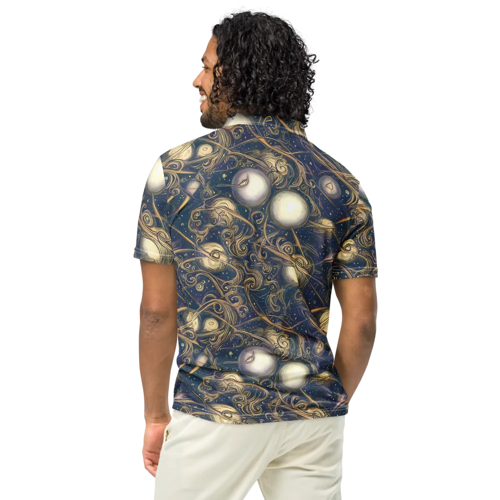 Orbital Baroque on Men's Slim Fit Polo Shirt — Back