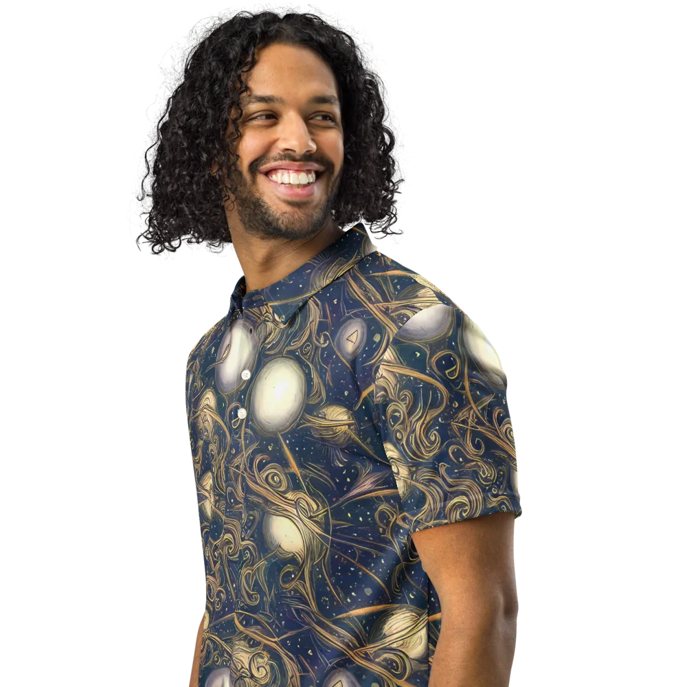 Orbital Baroque on Men's Slim Fit Polo Shirt — Left Front