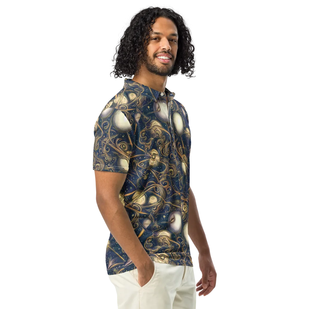 Orbital Baroque on Men's Slim Fit Polo Shirt — Right Front