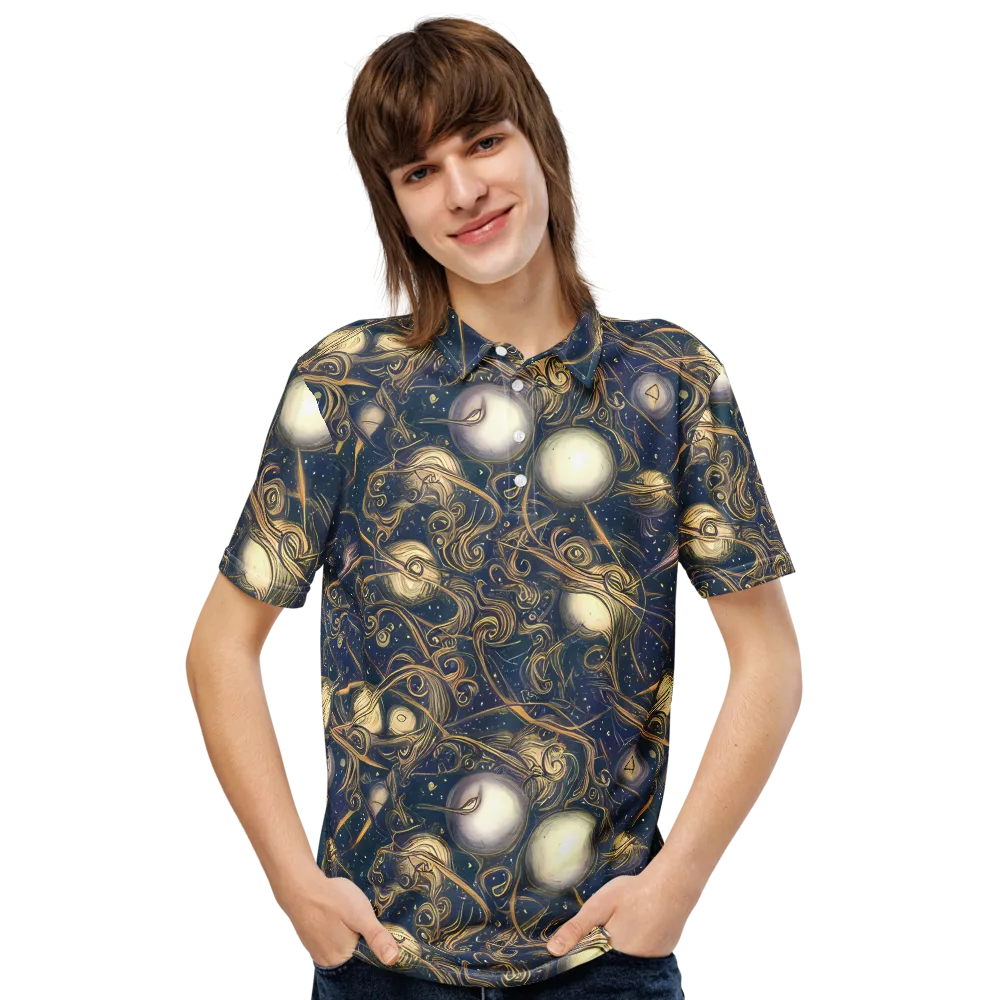 Orbital Baroque on Men's Slim Fit Polo Shirt — Front