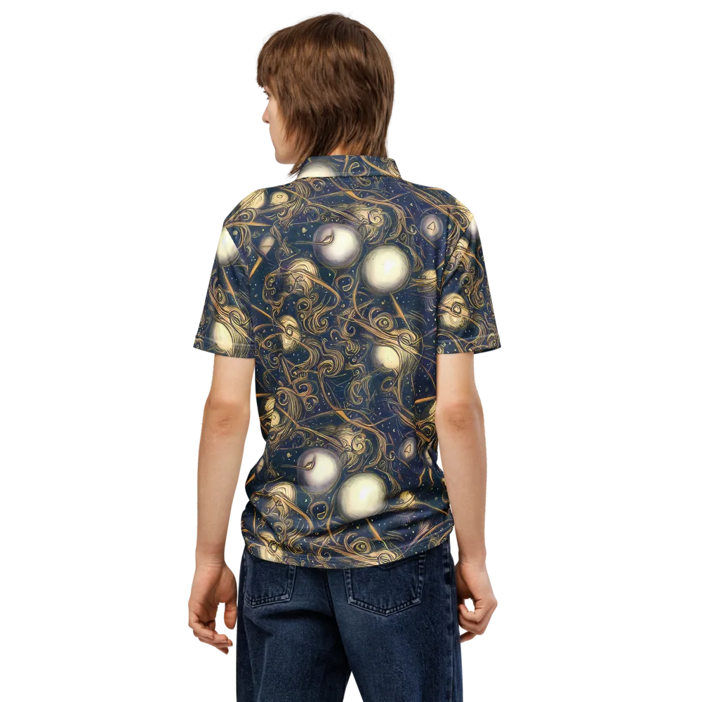 Orbital Baroque on Men's Slim Fit Polo Shirt — Back