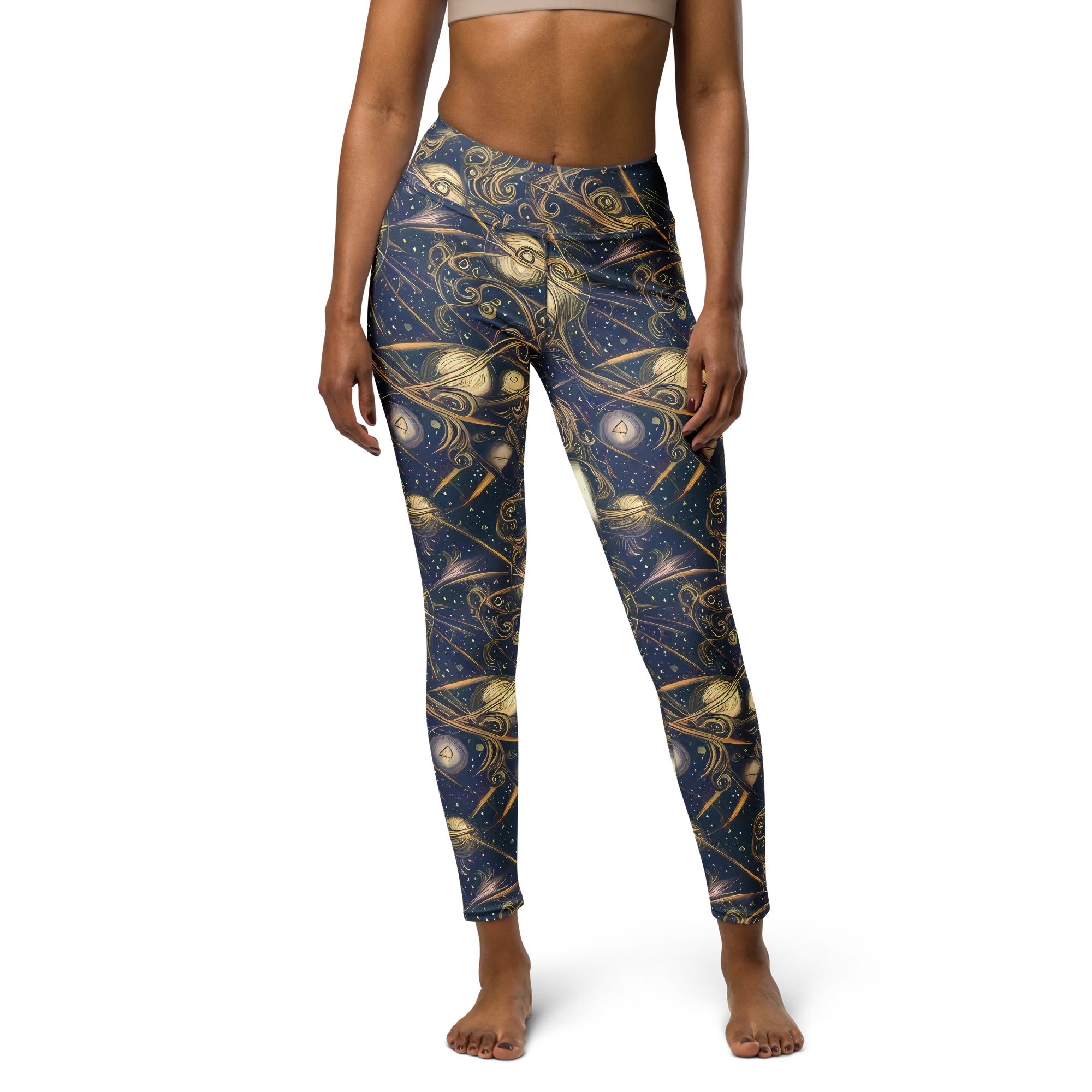 Orbital Baroque on Yoga Leggings — Front