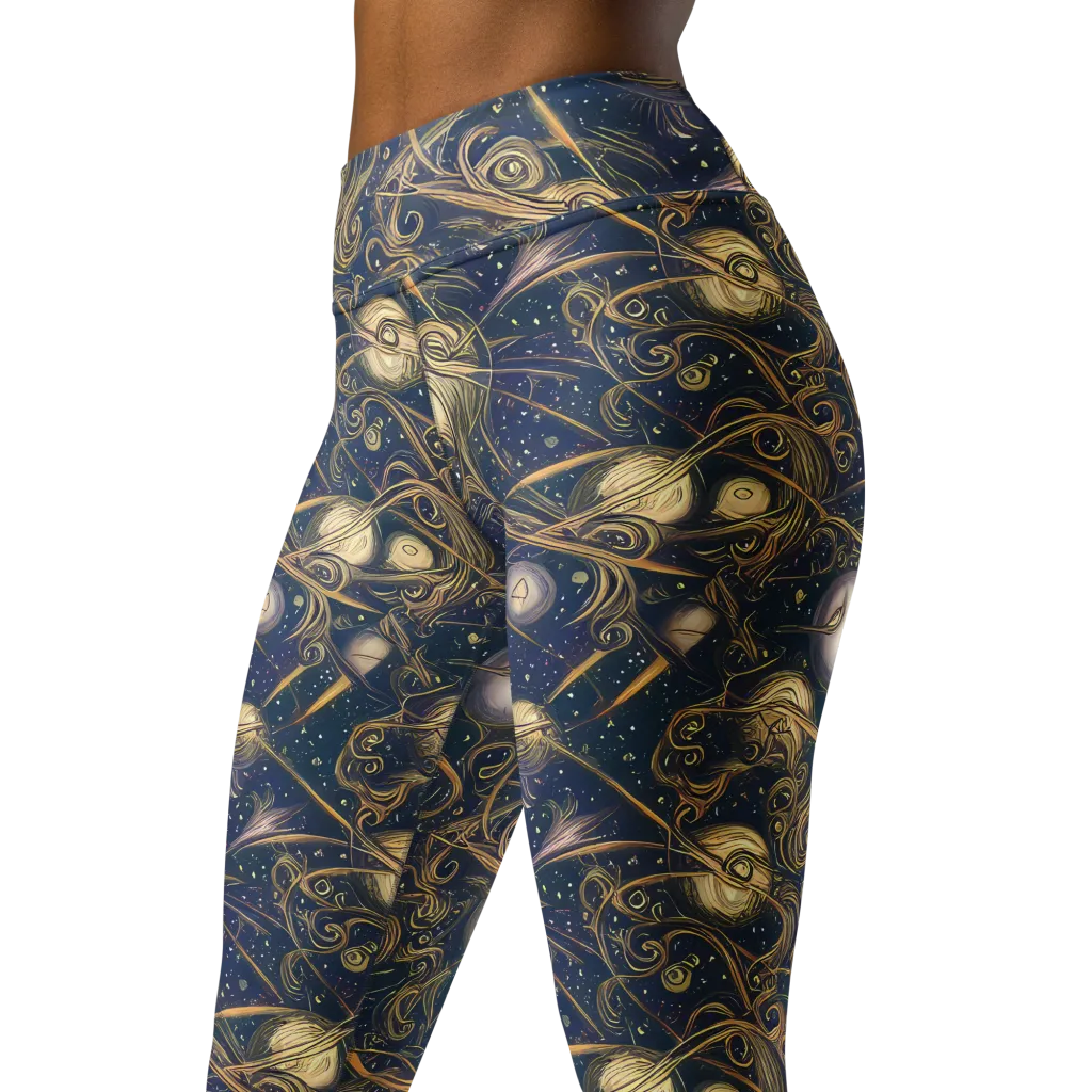 Orbital Baroque on Yoga Leggings — Left Front