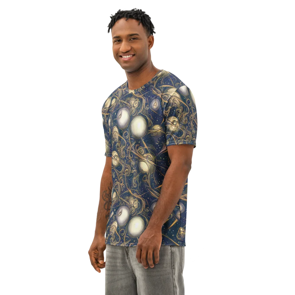 Orbital Baroque on Men's Cotton Crew Neck T-Shirt — Left Front