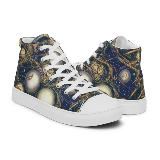 Orbital Baroque on a Men's High Top Canvas Shoes