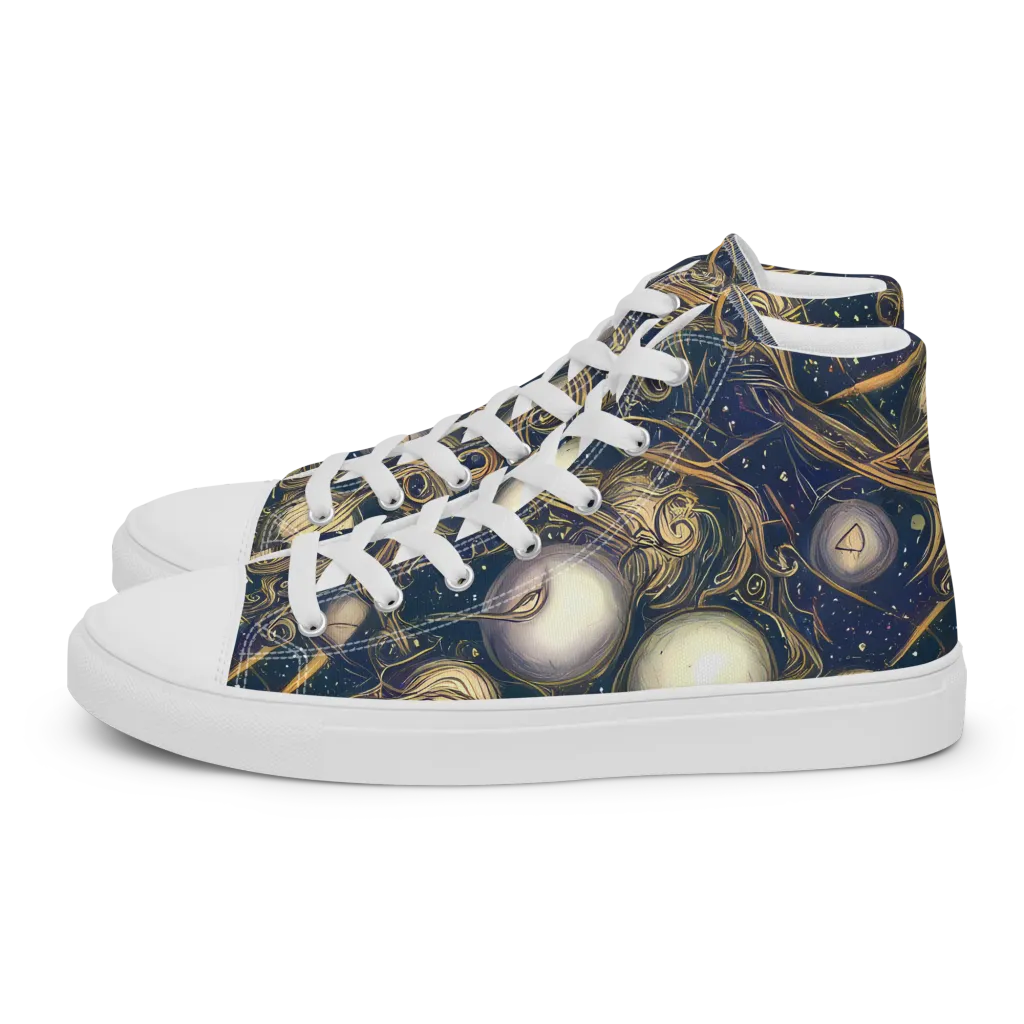 Orbital Baroque on Women's High Top Canvas Shoes — Left