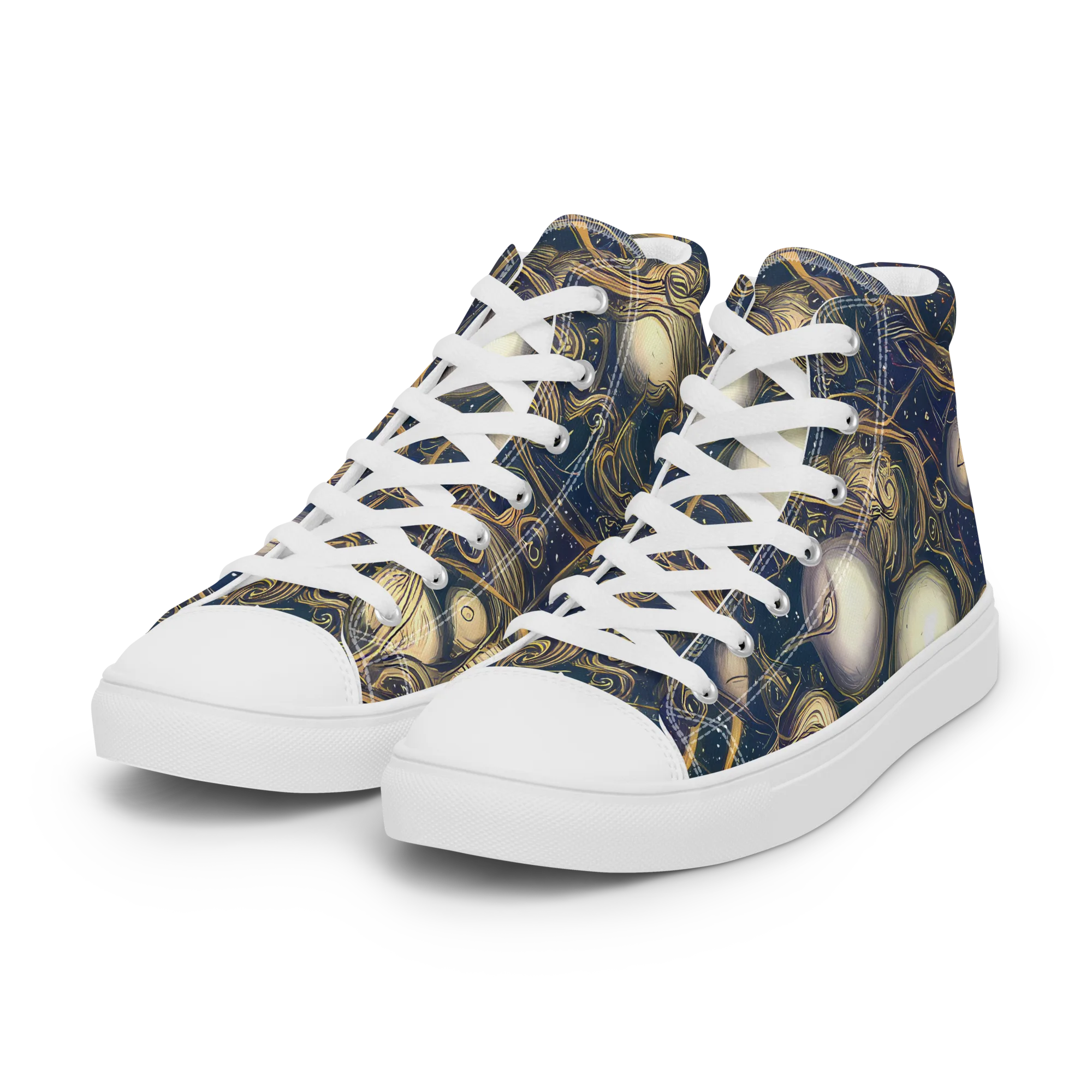 Orbital Baroque on Women's High Top Canvas Shoes — Left Front