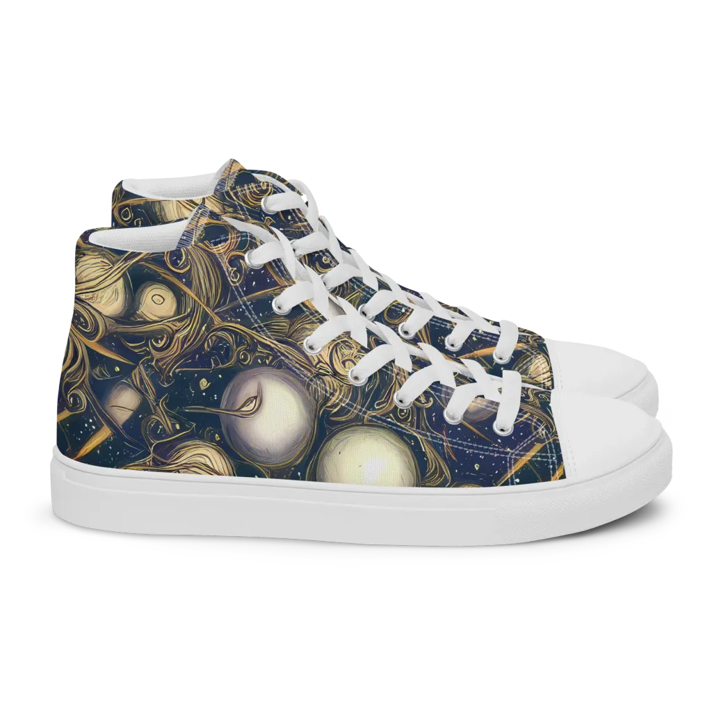 Orbital Baroque on Women's High Top Canvas Shoes — Right