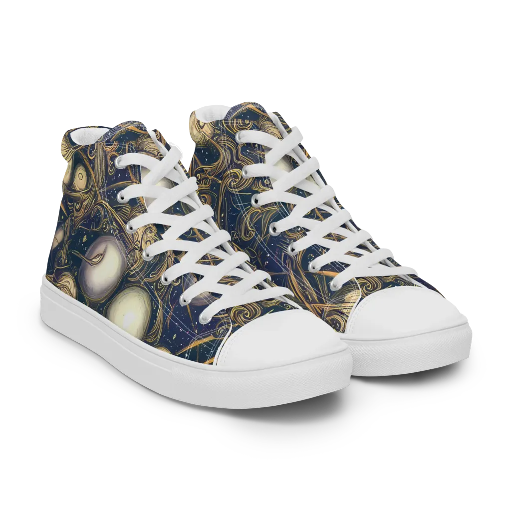 Orbital Baroque on Women's High Top Canvas Shoes — Right Front