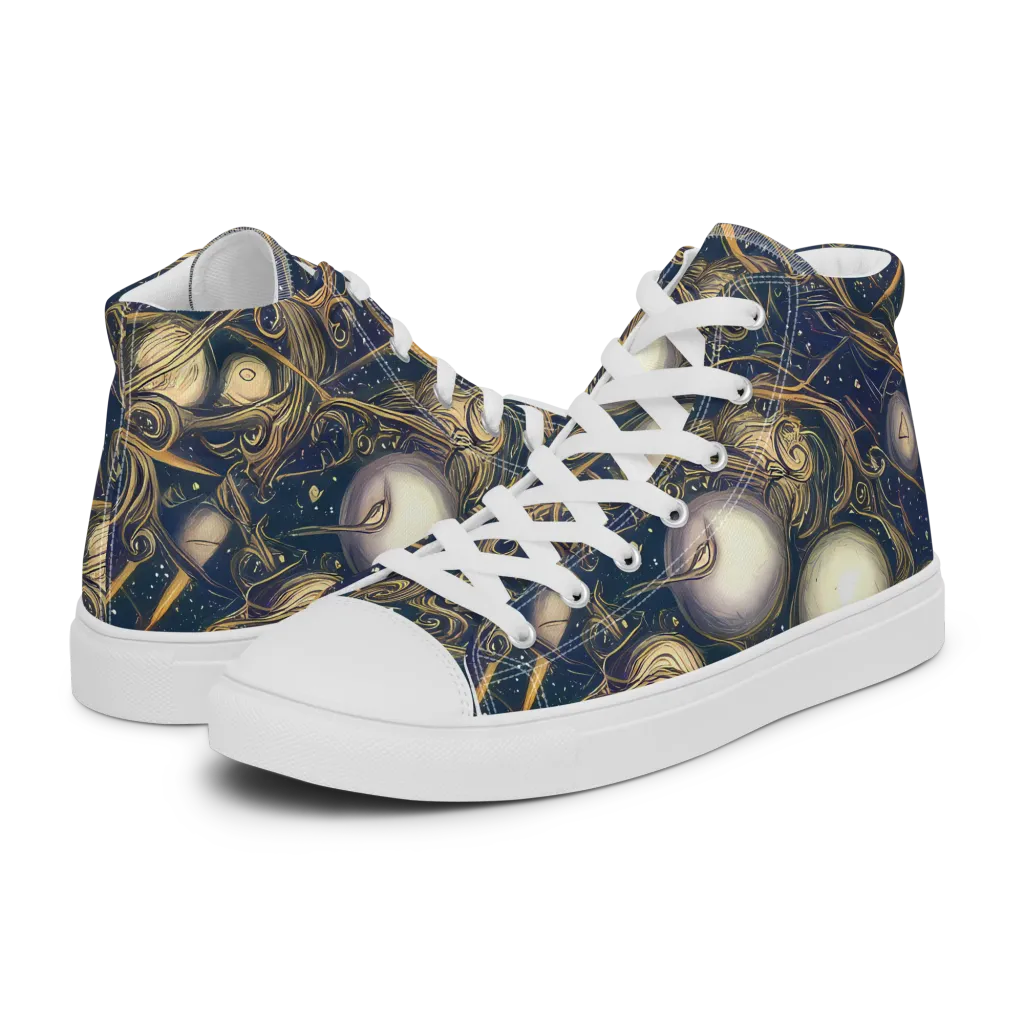 Orbital Baroque on Women's High Top Canvas Shoes — Left
