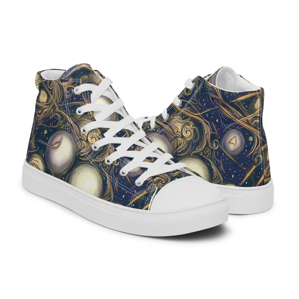 Orbital Baroque on Women's High Top Canvas Shoes — Right
