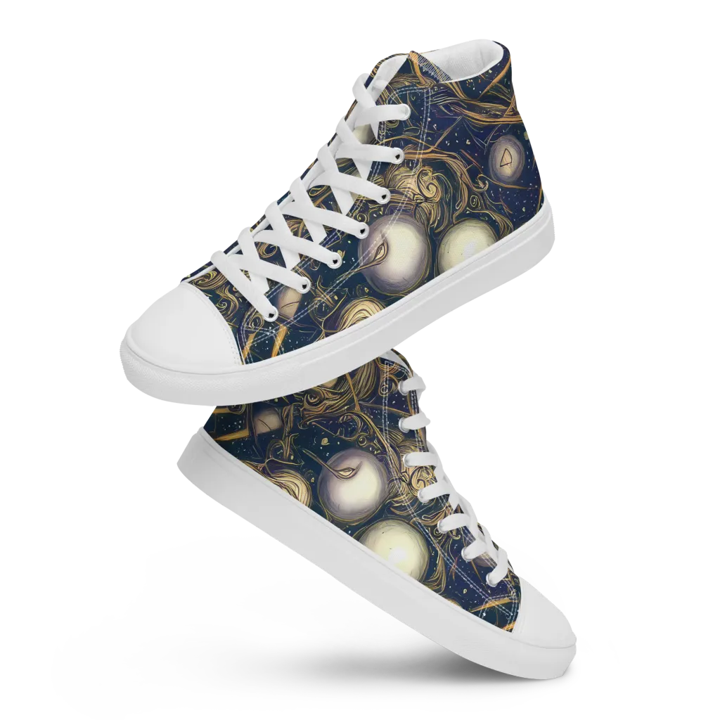Orbital Baroque on Women's High Top Canvas Shoes — Front