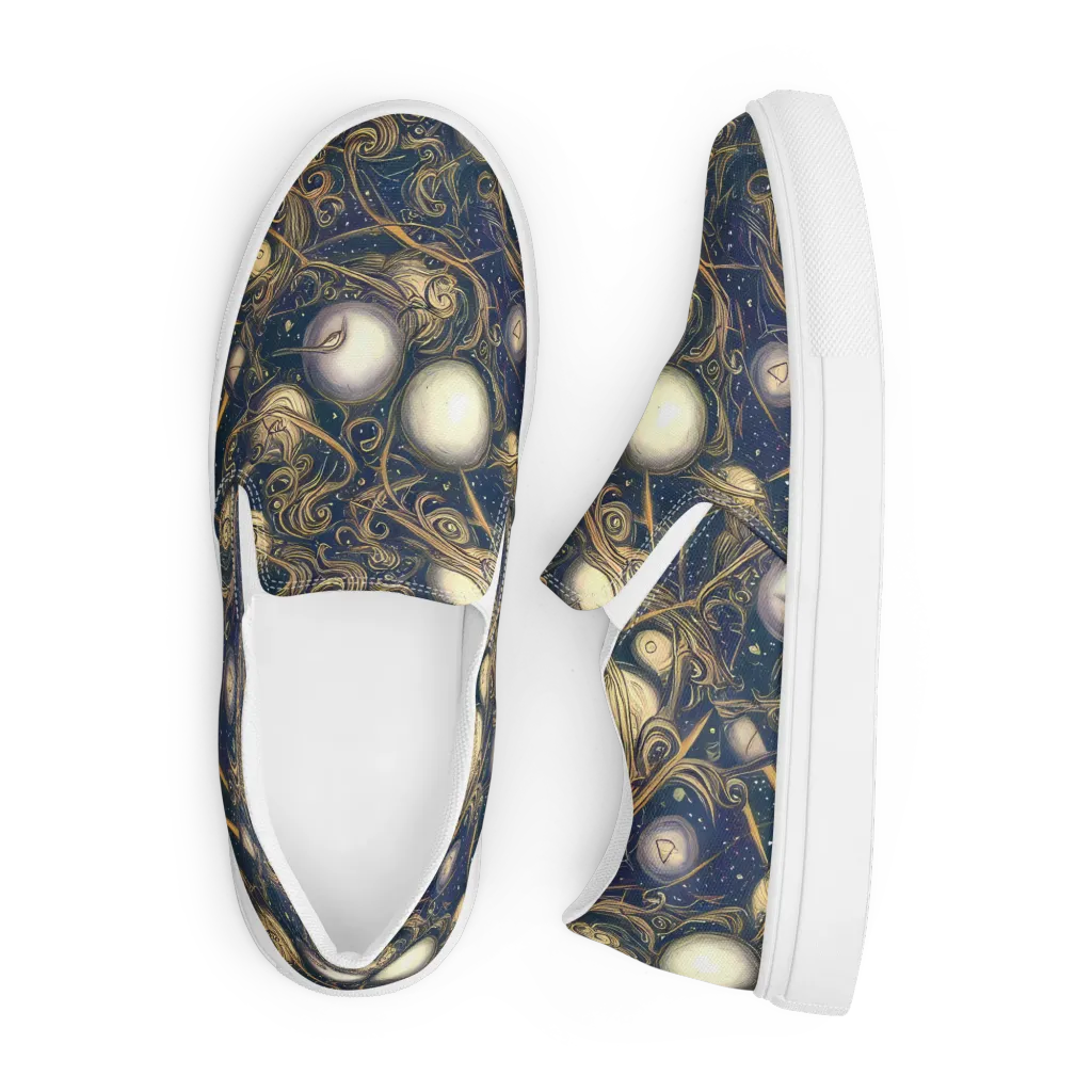 Orbital Baroque on Men's Slip-On Canvas Shoes — Front