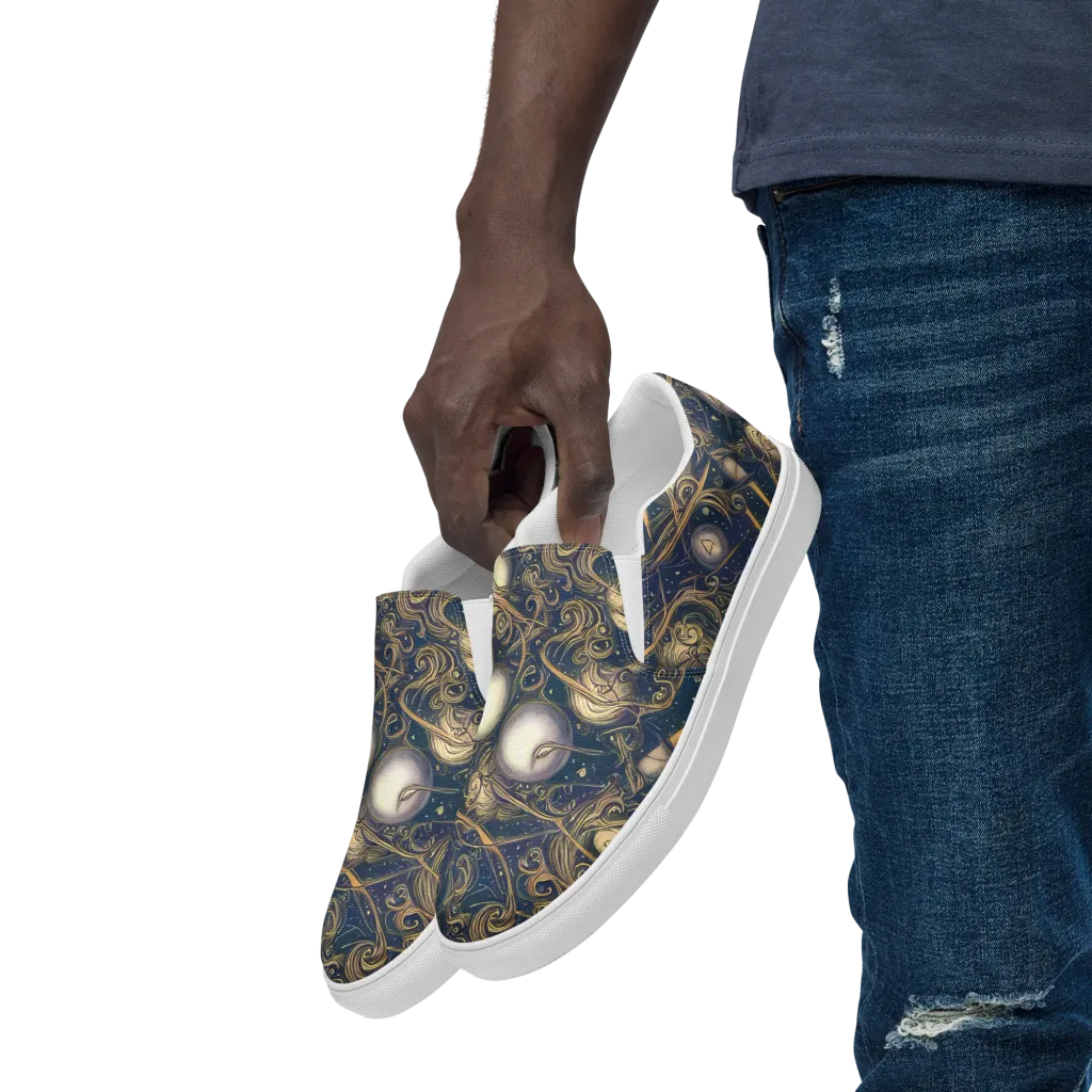 Orbital Baroque on Men's Slip-On Canvas Shoes — Left Front