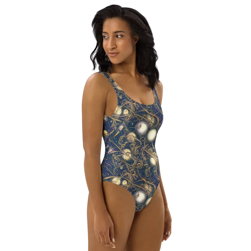 Orbital Baroque on One-Piece Swimsuit — Right