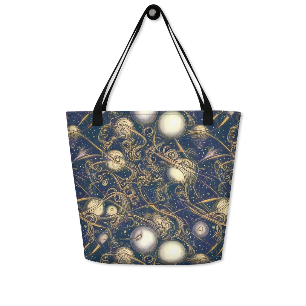 Orbital Baroque on Large Tote Bag W/ Pocket — Front