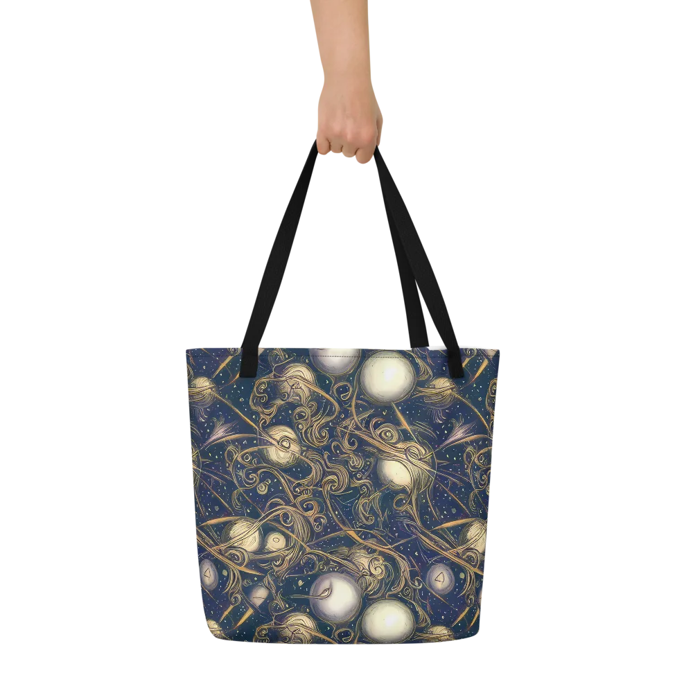 Orbital Baroque on Large Tote Bag W/ Pocket — Front