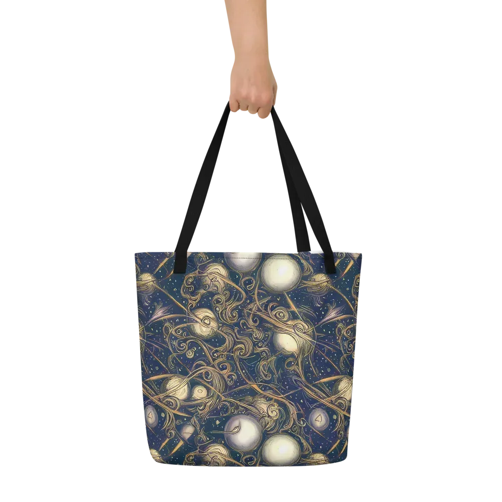 Orbital Baroque on Large Tote Bag W/ Pocket — Front