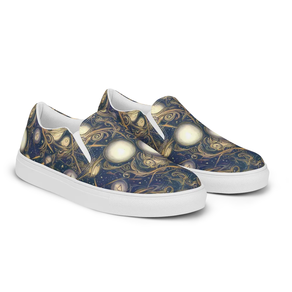 Orbital Baroque on Women's Slip-On Canvas Shoes — Right Front