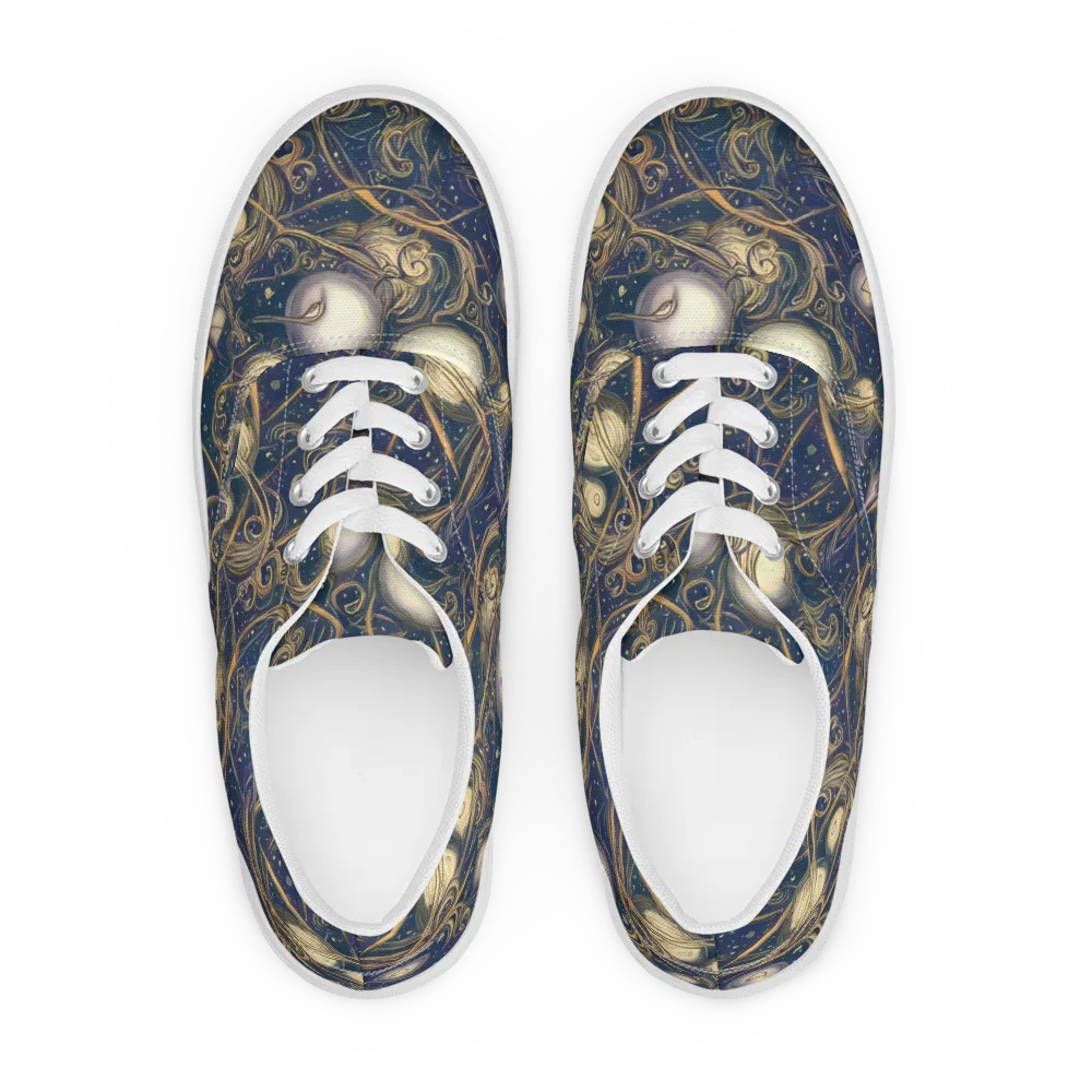 Orbital Baroque on Men's Lace-Up Canvas Shoes — Front