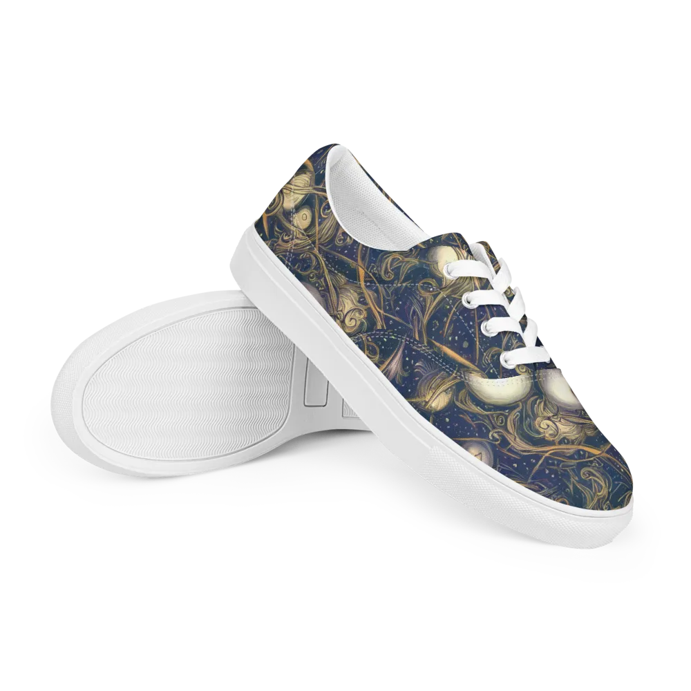 Orbital Baroque on Men's Lace-Up Canvas Shoes — Right Front