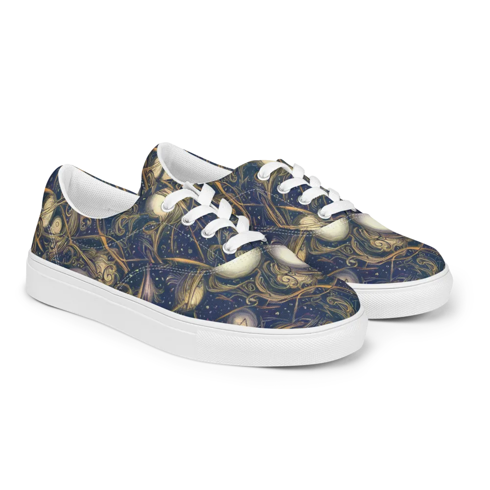 Orbital Baroque on Men's Lace-Up Canvas Shoes — Right Front