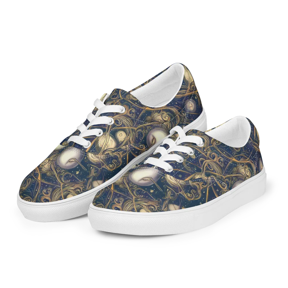 Orbital Baroque on Men's Lace-Up Canvas Shoes — Left Front