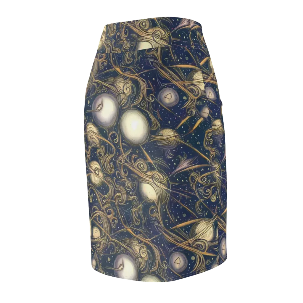 Orbital Baroque on Pencil Skirt — Back Side